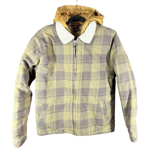 Nike Jackets & Blazers - Nike 6.0‎ Hooded Jacket Women XL Green Plaid Sherpa Collar Quilted Lining